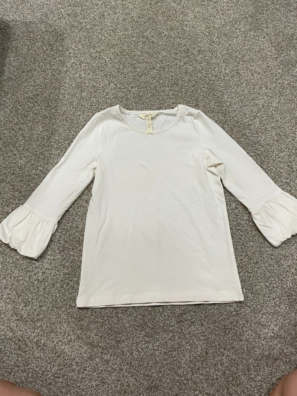 Matilda Jane Perfectly Paired Puffer Tee Top Cream Ivory Sz 10